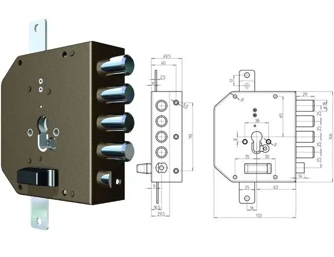 SERRATURA CR DA APPLICARE 2250G-01MC CON SCROCCO DX  60 MM