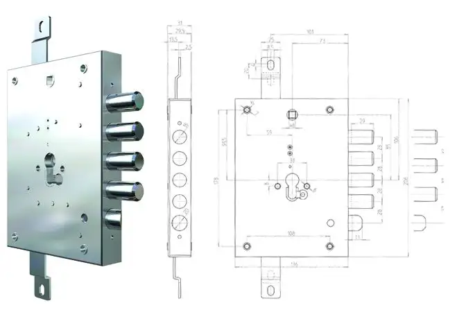 SERRATURA CR PER PORTE BLINDATE 7056G-01A73 APPLICA. REV. 73 MM