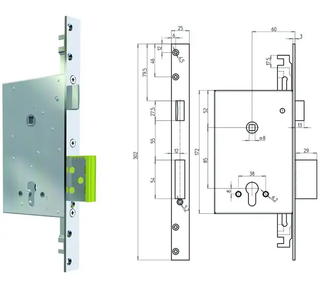 SERRATURA CR PER PORTE BLINDATE 8000PE-01 INFILARE REV. 60 MM