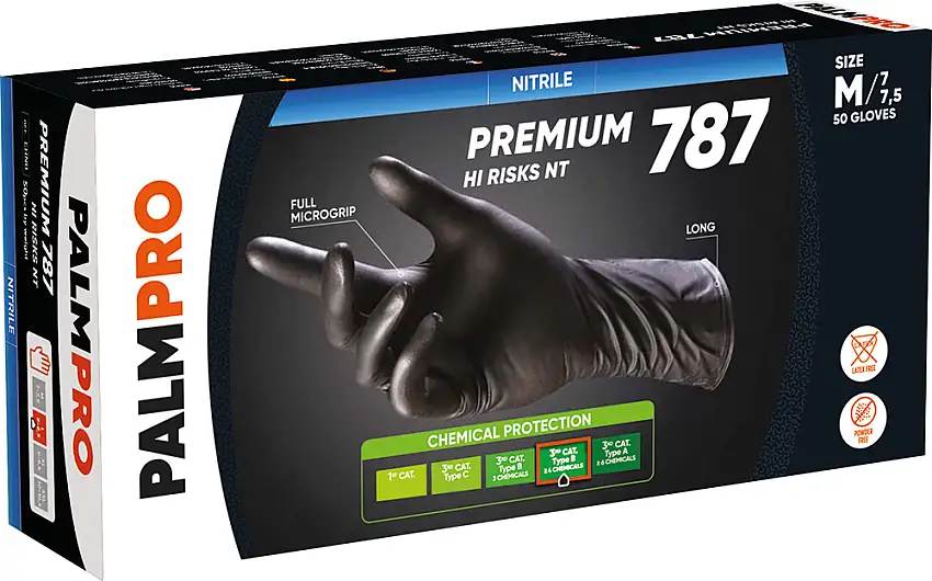 GUANTI HI RISK NITRILE 787 8- 8,5 L