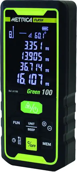 MISURATORE LASER GREEN M.100 METRICA