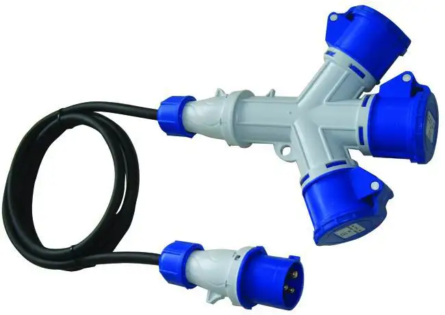 ADATTATORE CEE-BLU 230V-16A 3 PRESE CON CAVO 1,5 M ART. 1502