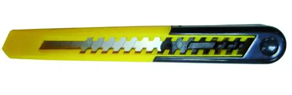 COLTELLI LAMA SPEZZARE VIGOR PLASTICA GIALLI SMALL 9 MM 24 PZ
