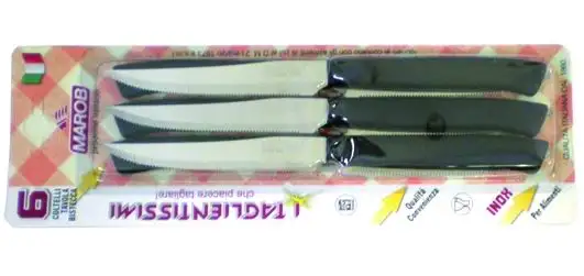 COLTELLI MARIETTI TAVOLA BISTECCA 6 PEZZI NERO 10 CF