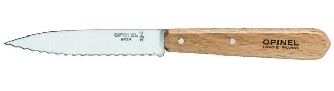 COLTELLO OPINEL LEGNO 113 CRANTE SEGHETTO   10 CM