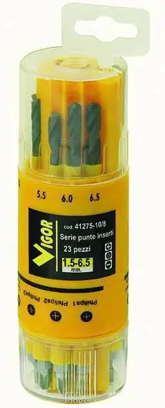 CONTENITORE BIT-BOX 23-MISTO PUNTE HSS + INSERTI 23 PEZZI