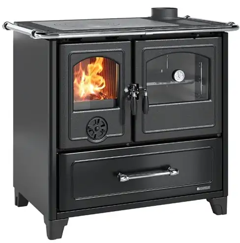 STUFA CUCINA A LEGNA NORDICA FAMILY VST NERO ANTRACITE