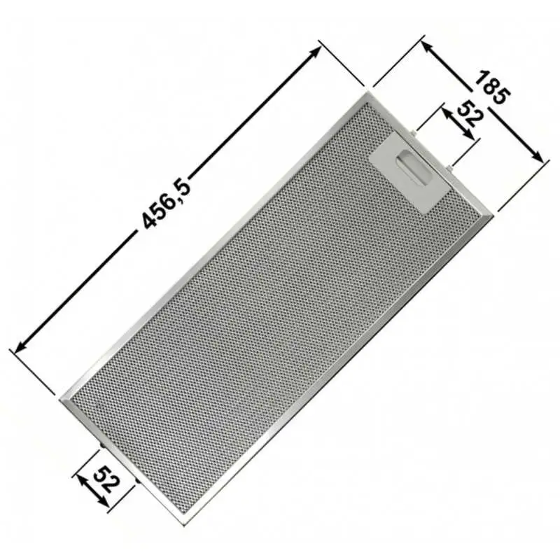 FILTRO CAPPA ALLUMINIO Antigrasso ELICA 185 X 456,5 mm x 9mm GRI0025433A GFA