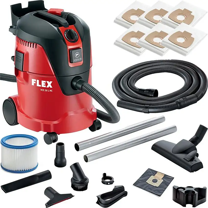 Flex VCE26 L MC Aspirapolvere 1250 Watt Da 25lt - Classe L Con Accessori