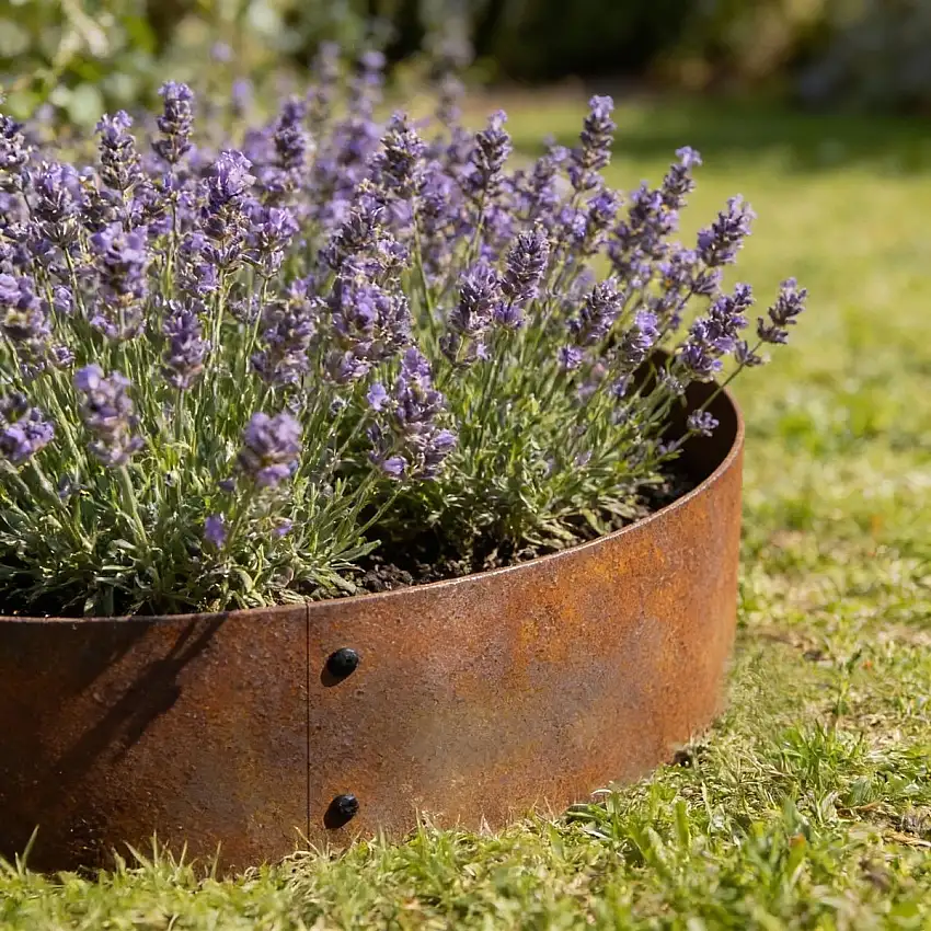 Garmix 40cm OD round corten steel for plant growing