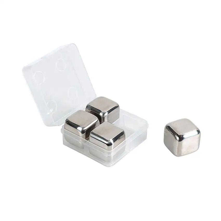 Cubetti in acciaio inox per cocktail set da 4