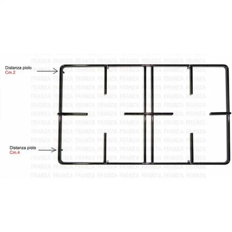 GRIGLIA 2 FUOCHI 455X268 CUCINA REX ZANUSSI ZOPPAS NERA SMALTATA 2 PIOLI