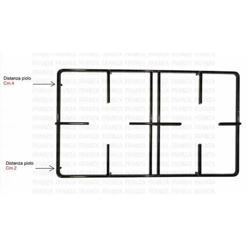 GRIGLIA 2 FUOCHI CUCINA ZOPPAS REX 455X268 NERA SMALTATA 2 PIOLI PIANO COTTURA