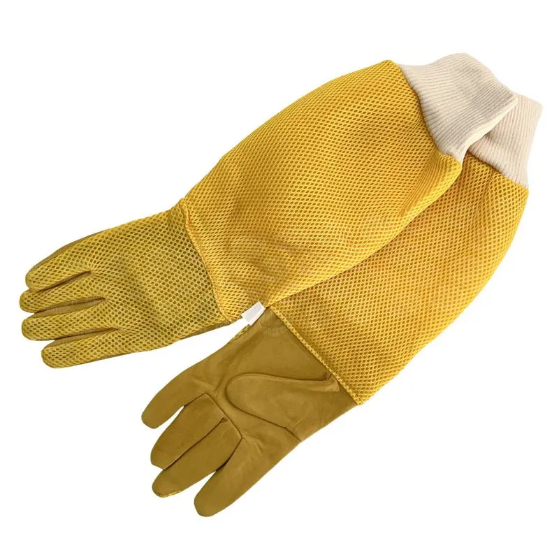 Guanti per apicoltore M / S ventilati antipuntura con palmo in pelle e dorso areato
