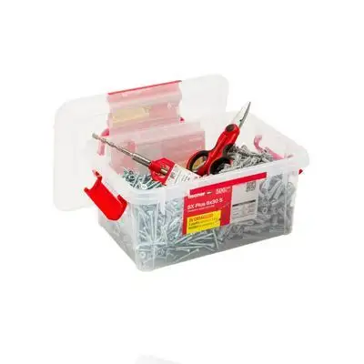 FISCHER 00570210 - Vaschetta tasselli SX Plus 6x30 S 500pz + punta SDS Plus II + Forbici da elettricista