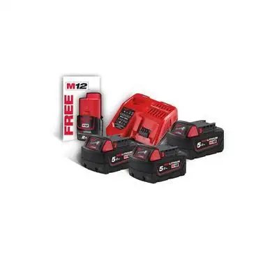 KIT Caricabatterie Rapido + 3 Batterie M18 5Ah + 1 Batteria M12 2Ah
