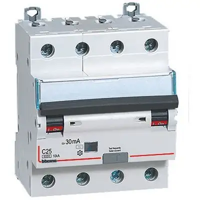 BTICINO GN8843AC25 - BTDIN60 - magn diff AC 4P 25A 6KA 30MA