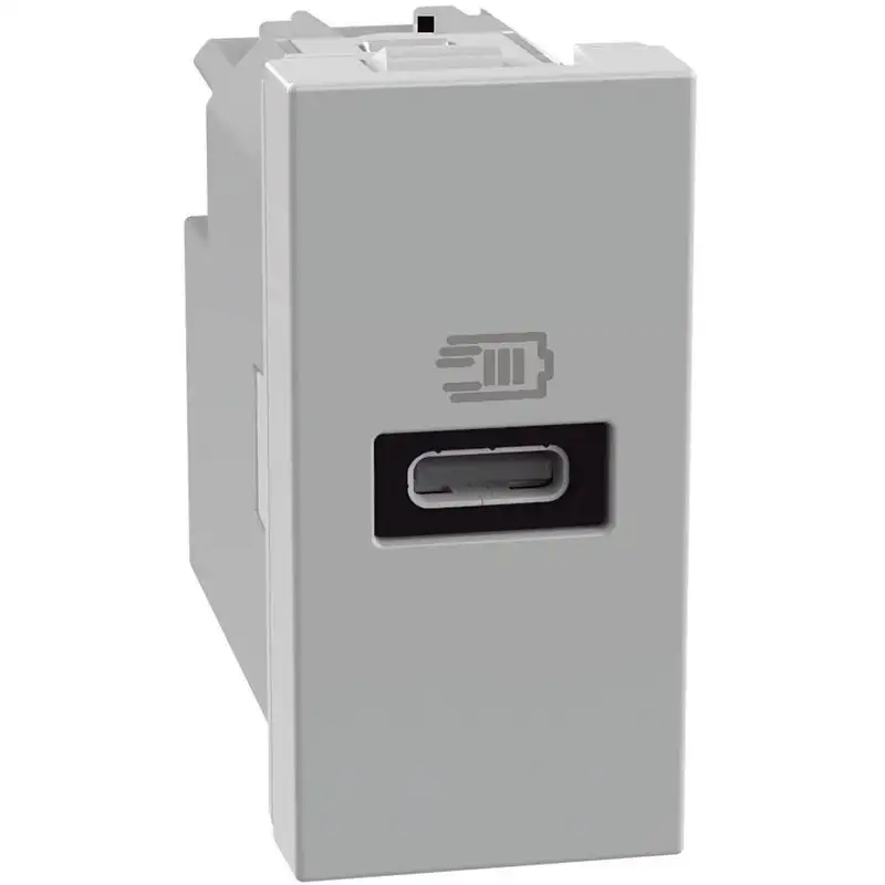BTICINO JG4192C - MatixGO - Caricatore USB/C PD 1M - Grigio