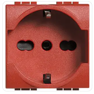 BTICINO L4140/16R - living int - presa std tedesco/italiaP30red