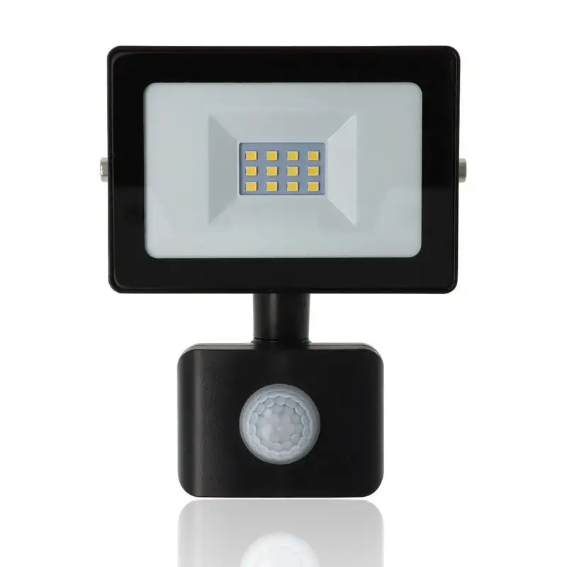 Proiettore LED con rilevatore di presenza, 10W, 220Vac, Luce Naturale, Nero