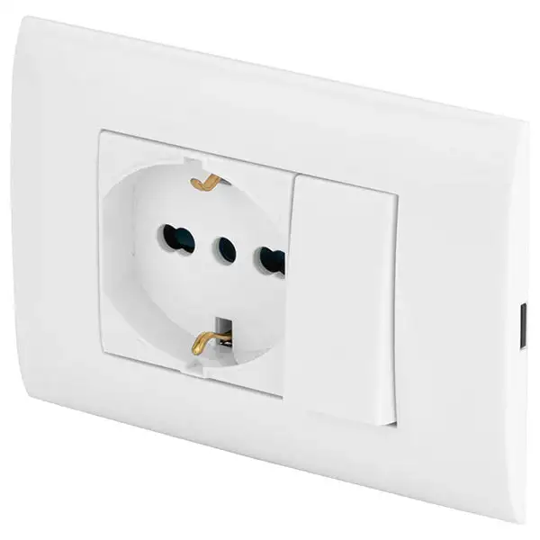 Placca Premont. Frutto 10-16A + Frutto Deviatore PolyPool per Impianti Elettrici