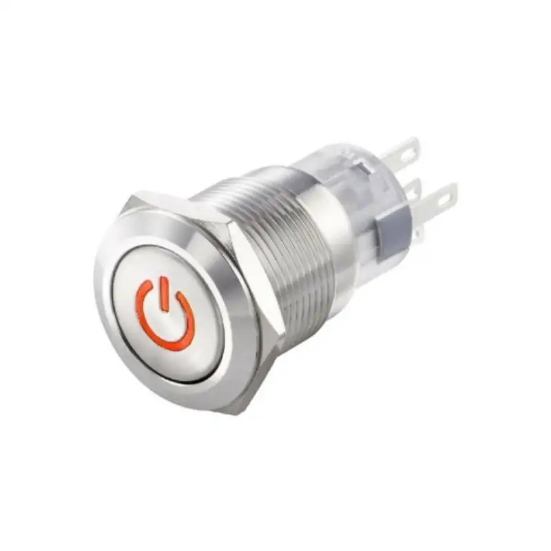 Interruttore antivandalo 1NA+1NC 19MM luminoso 12V rosso IP65 0 - I