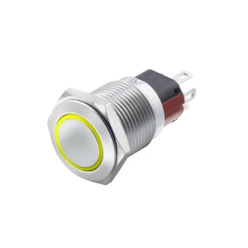 Interruttore antivandalo 1NA+1NC 16MM luminoso Giallo 24V IP65