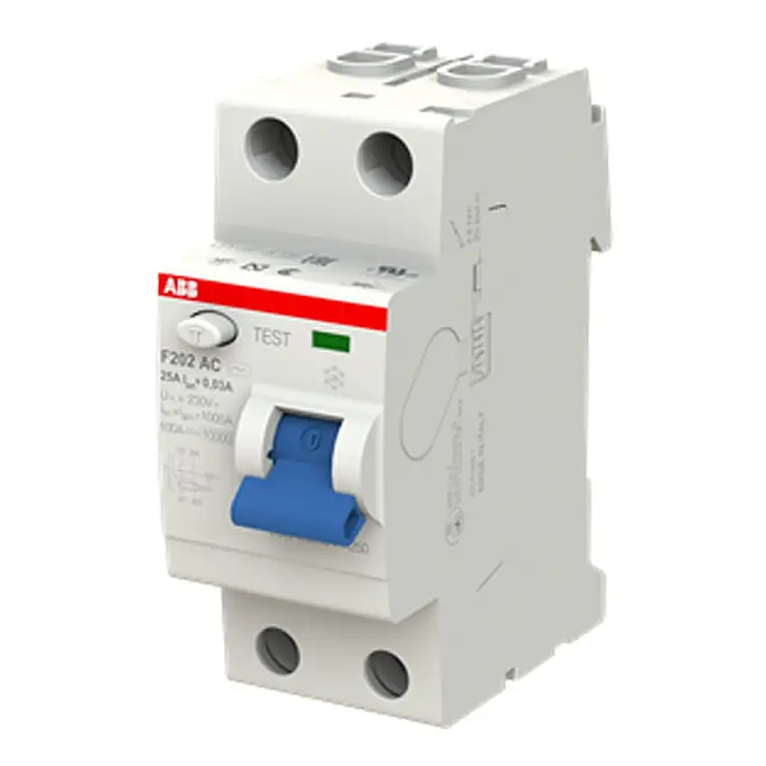 Interruttore differenziale puro F202 A-25/0,03 2P 25A 30mA Abb
