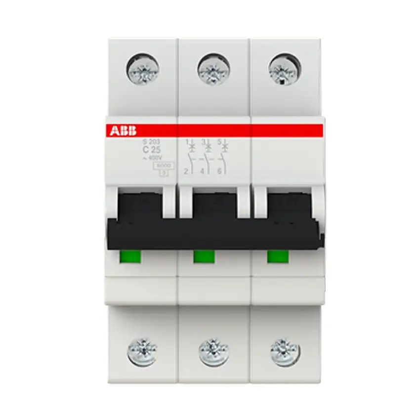 Interruttore magnetotermico S 203 - C25 6KA 3P 25A Abb