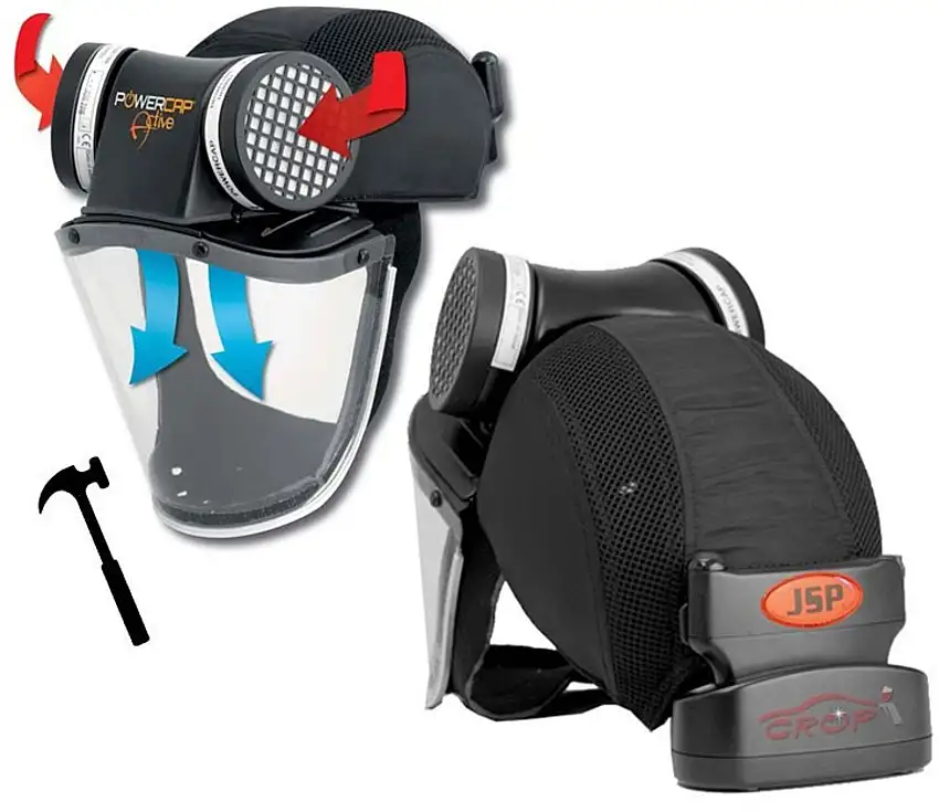 JSP PowerCap Maschera Verniciatura Protezione Urti e Respiratore a Batteria