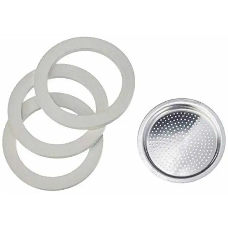 KIT 3PZ GUARNIZIONI CAFFETTIERA MOKA BIALETTI 2 TAZZE  FILTRO ADATTABILE