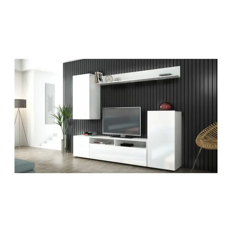 KIT PARETE LIVING BRIDGE 207X34X170 BIANCO/B.LUC.