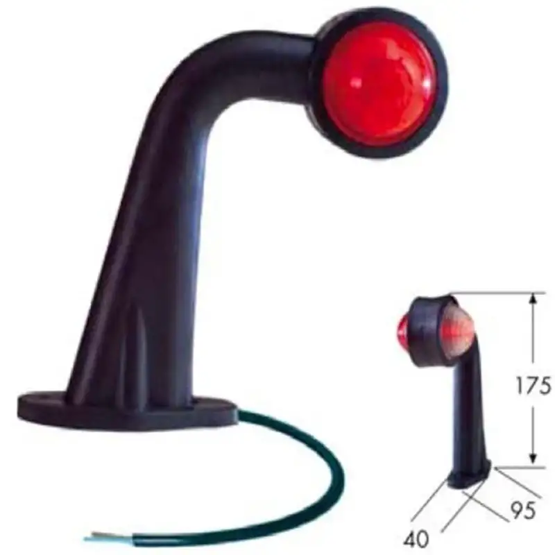 Kit luci di ingombro laterale a led universale per autocarro e rimorchio agricolo 12-24V 175 mm