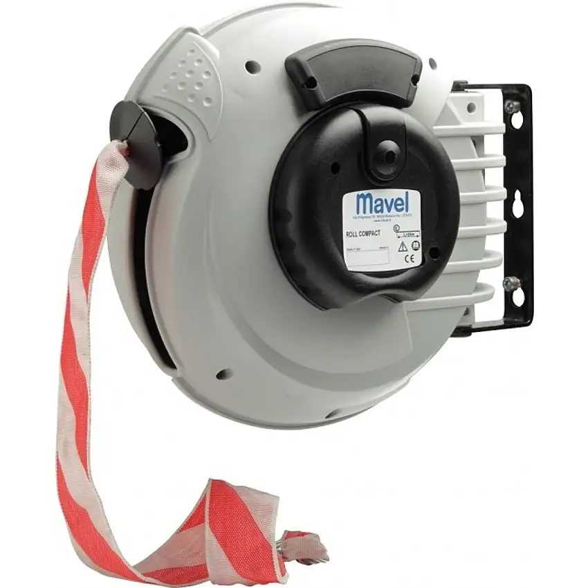 MAVEL Roll Compact Avvolgitore Nastro Delimitazione - Rosso e Bianco 20 Metri