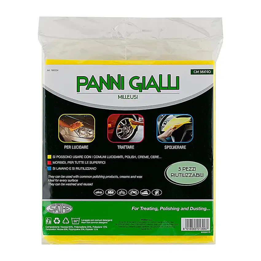 Panni gialli mille usi 3pz 38x40cm Rhutten