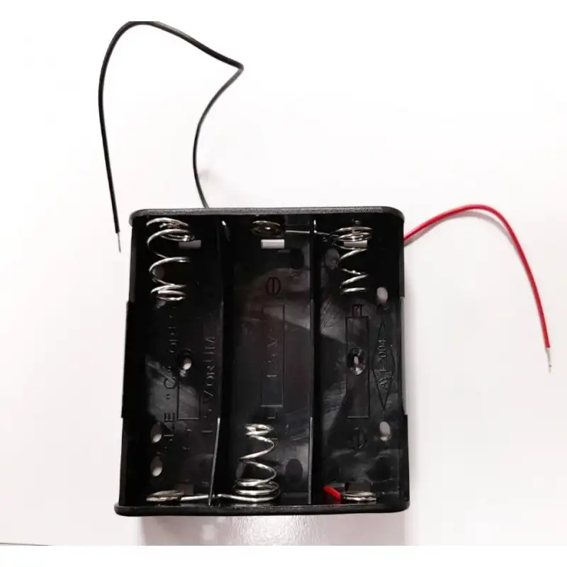 Portabatterie rettangolare per 3 batterie articolo 18650 con fili 150MM