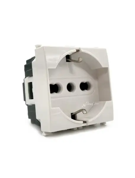 614b presa schuko 2.0 16a 250v bianca 2 moduli compatibile vimar plana14210