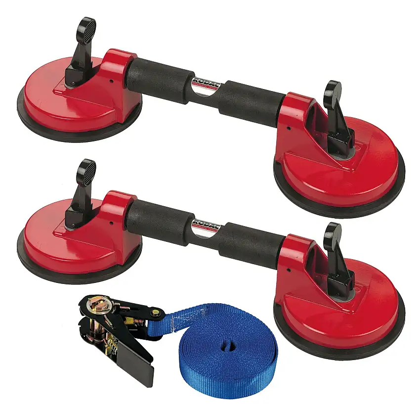 RODAC RA911SET Coppia Ventose 80kg Con Fascia a Cricchetto