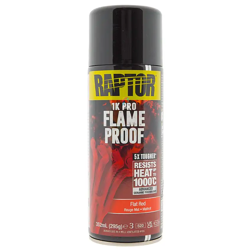 Raptor Flameproof - Vernice termoresistente ROSSO OPACO bomboletta 400ml