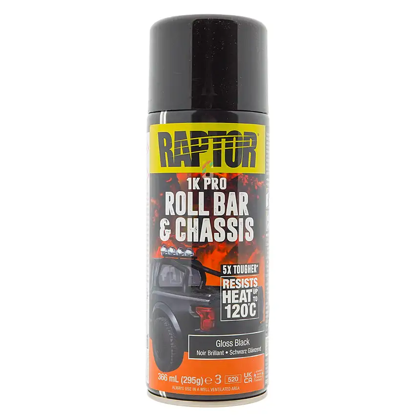 Raptor Roll Bar & Chassis Paint NERO Lucido Spray 400ml