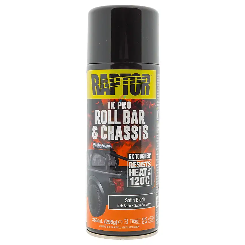 Vernice spray per roll bar e telaio Raptor NERA SIDELINE 400 ml