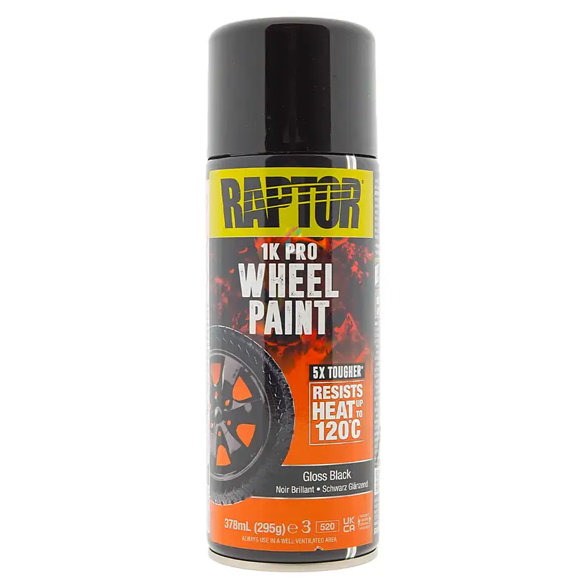 Raptor Vernice per cerchi - Vernice per cerchi NERO LUCIDO Spray 400ml