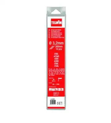 Elettrodi Rutili Telwin 3,2 mm, Confezione da 10 Pezzi per Saldatura MMA su Acciaio e Carpenteria Pesante | Telwin