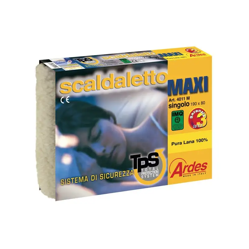 Scaldaletto pura lana maxi 190x80 singolo