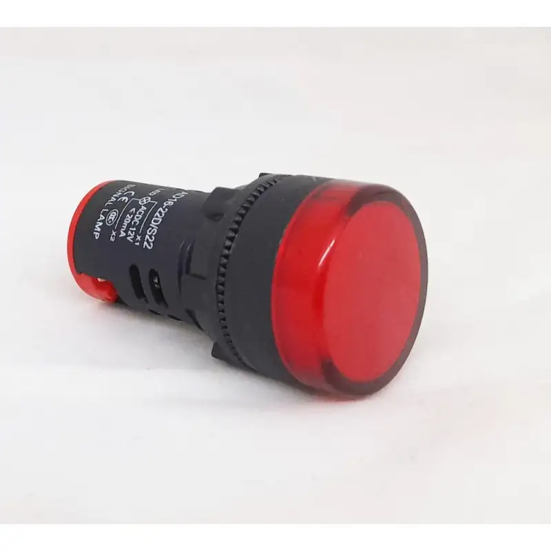 Spia da pannello in plastica 12V rossa morsetti a vite 22MM