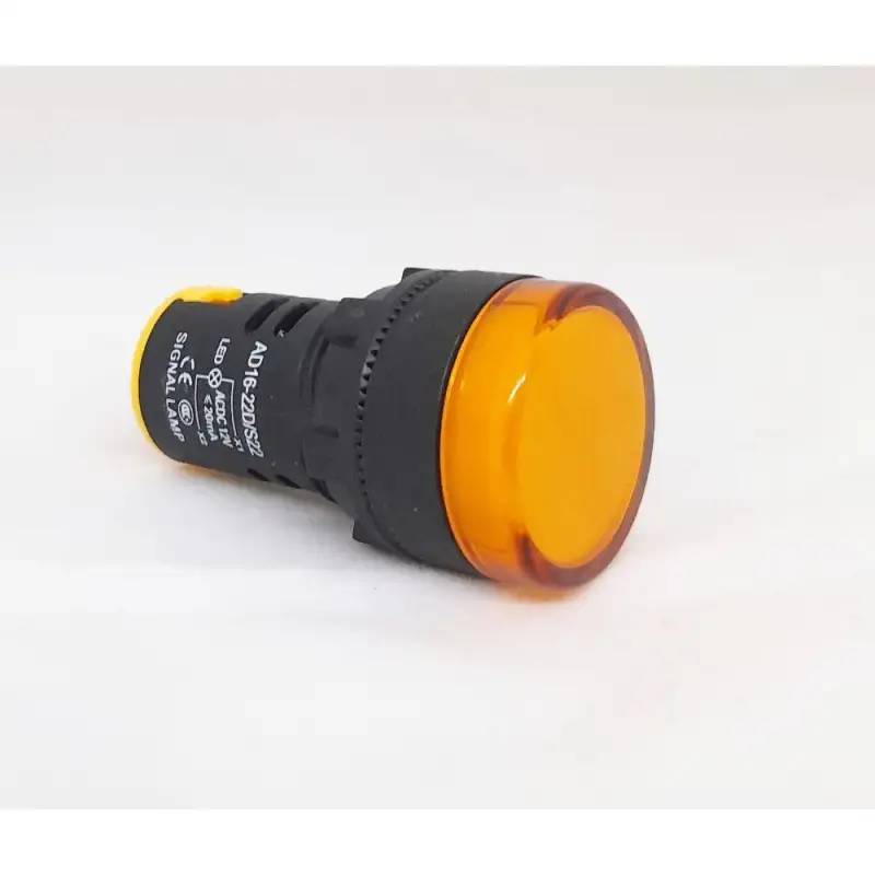 Spia da pannello in plastica 220V gialla morsetti a vite 22MM