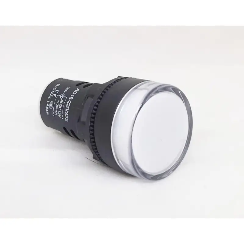 Spia da pannello in plastica 24V bianco morsetti a vite 22MM