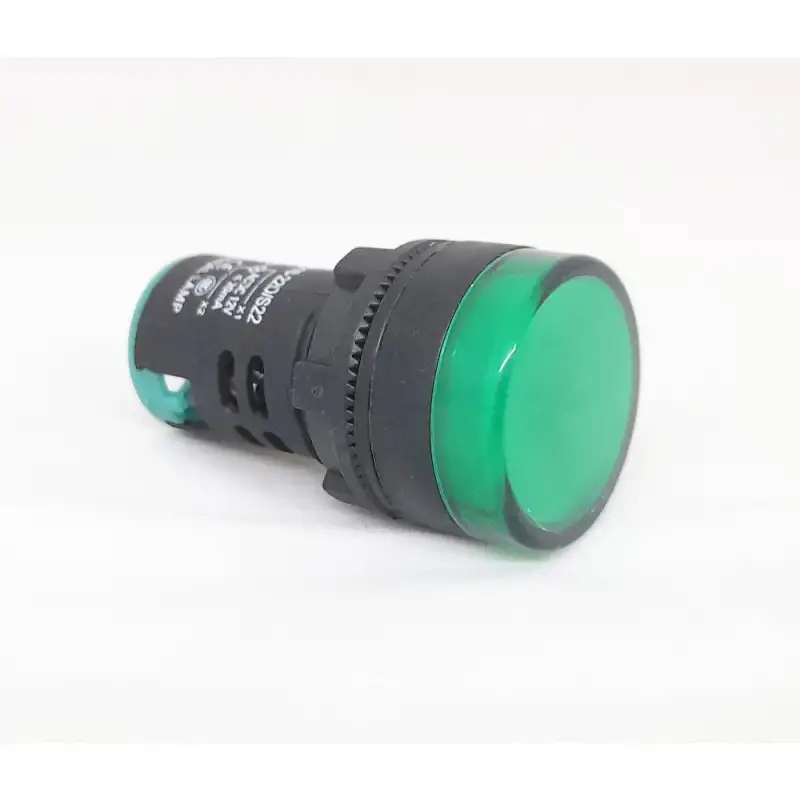 Spia da pannello in plastica 24V verde morsetti a vite 22MM