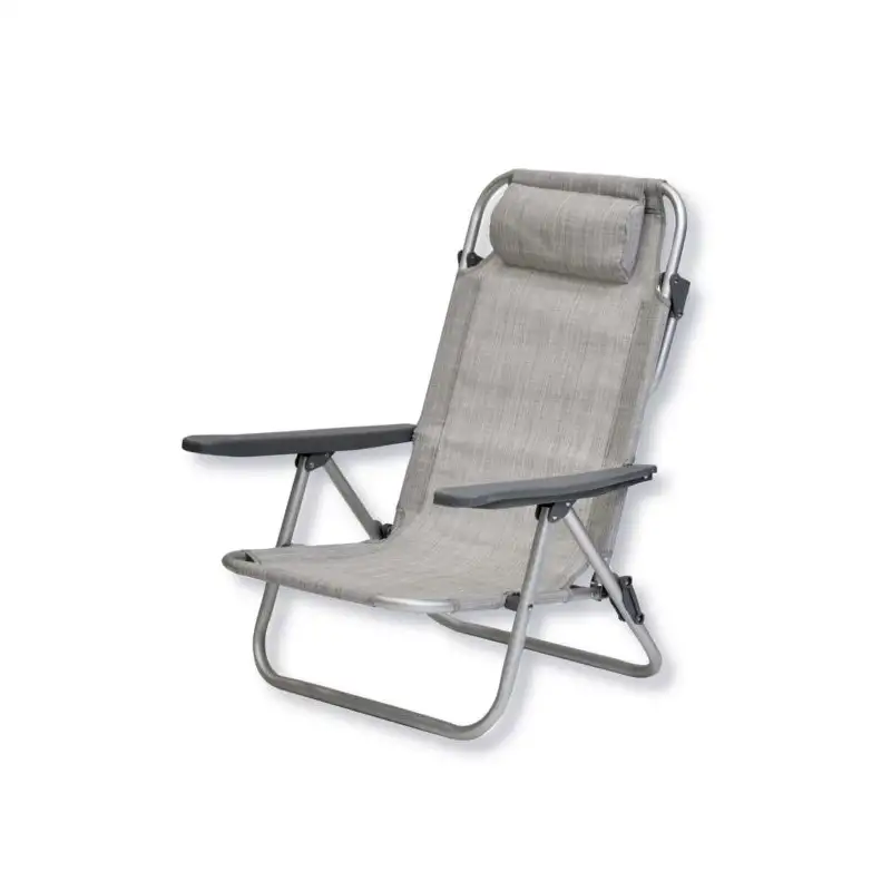 Spiaggina beach alluminio texlilene colore grigio striato