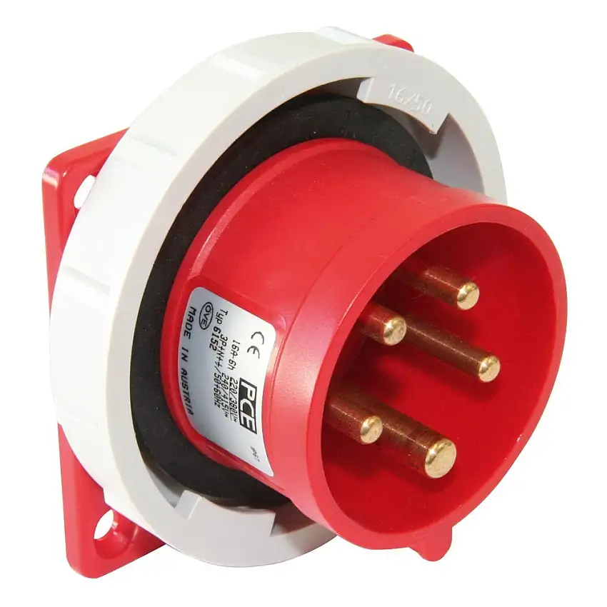Spina pannello dritta 16A 2P+T 230V IP67